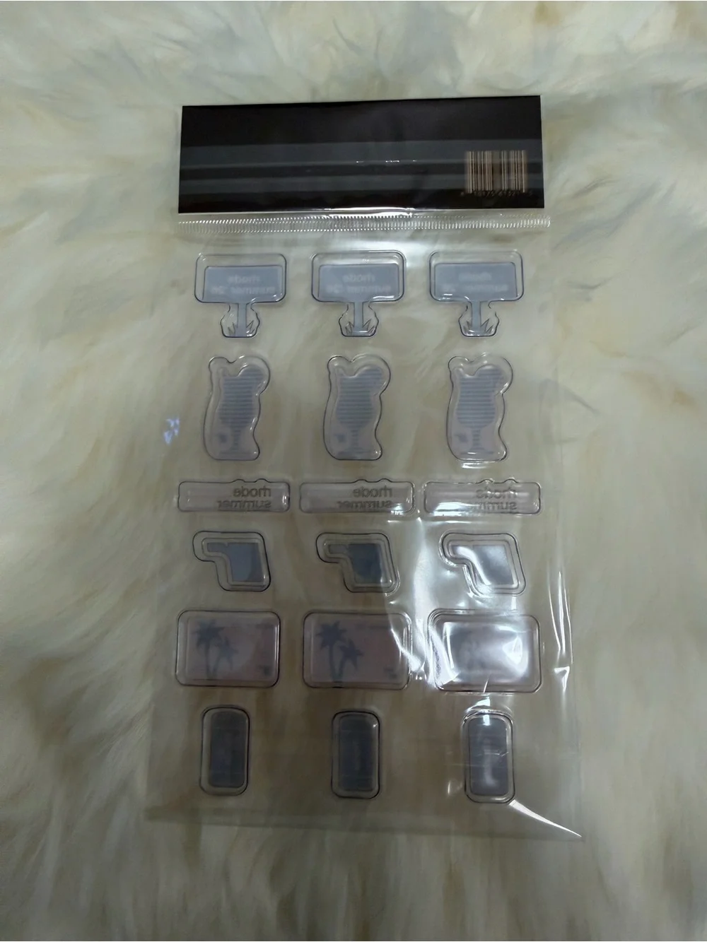 Authentic Brown 'Rhode Summer' Puffy Stickers Pack - 18 PCS